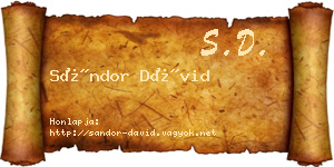 Sándor Dávid névjegykártya