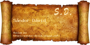 Sándor Dávid névjegykártya