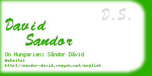 david sandor business card