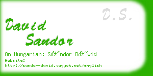 david sandor business card